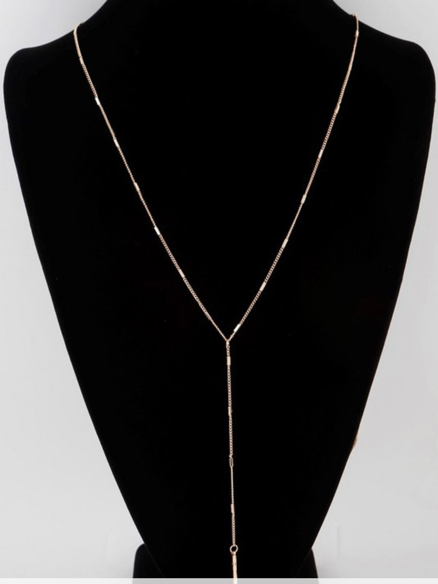 LONG BAR CHAIN DROP NECKLACE