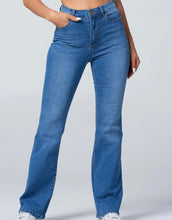 Load image into Gallery viewer, MEDIUM BLUE FLARE JEANS
