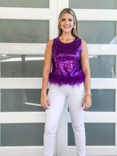 Cargar imagen en el visor de la galería, SEQUIN FEATHER TOP
