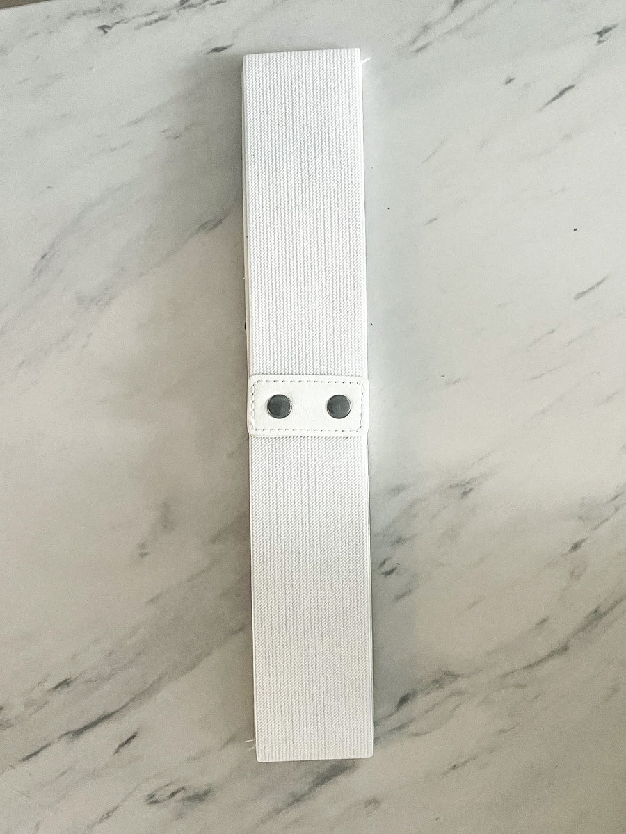 WHITE MATTE BLACK CHAINS BELT