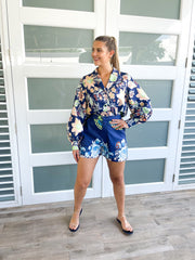 NAVY PEACH BLOUSE