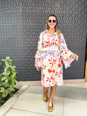 WHITE FLORAL PRINT DRESS