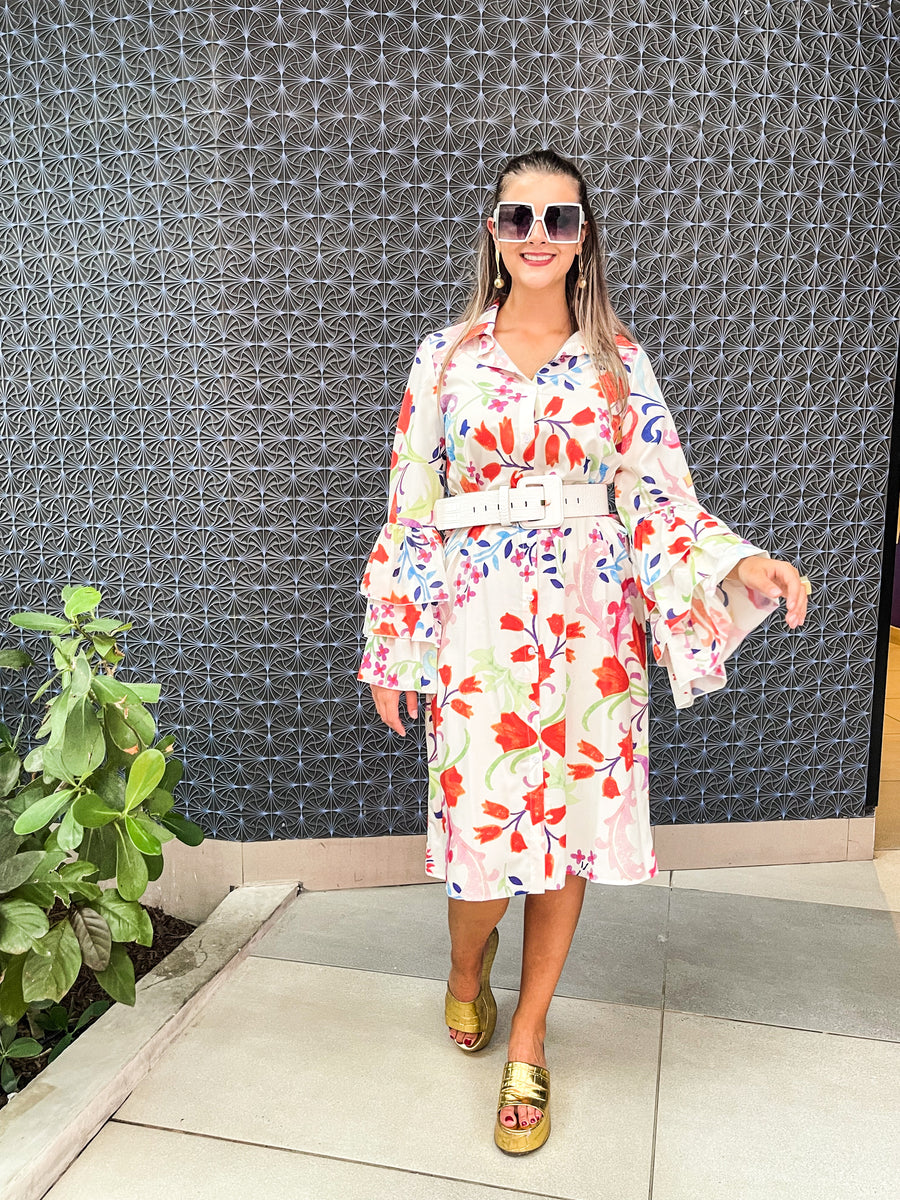 WHITE FLORAL PRINT DRESS