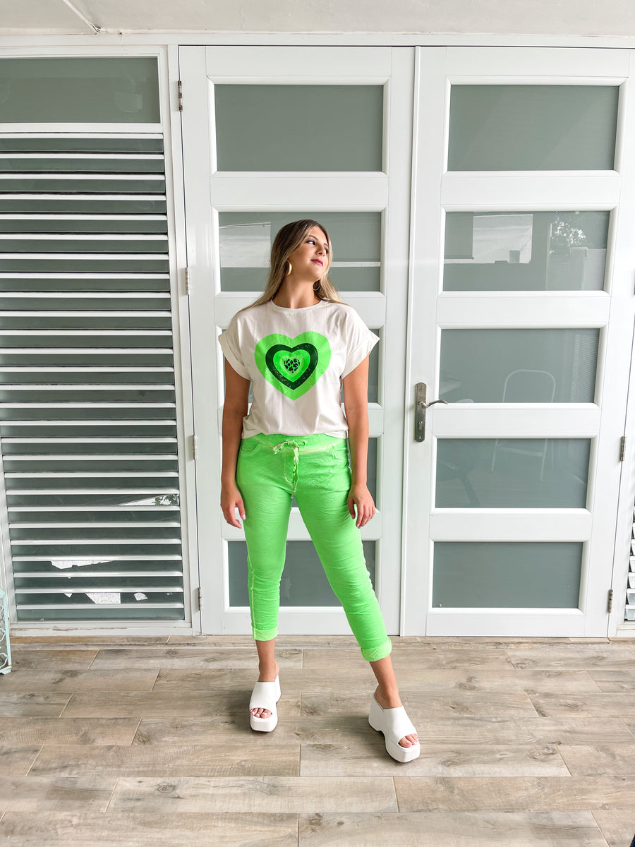 NEON CRINKLE JOGGERS