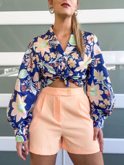 NAVY PEACH BLOUSE