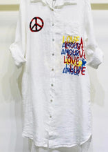 Load image into Gallery viewer, PEACE/LOVE TUNIC BUTTONED DRESS
