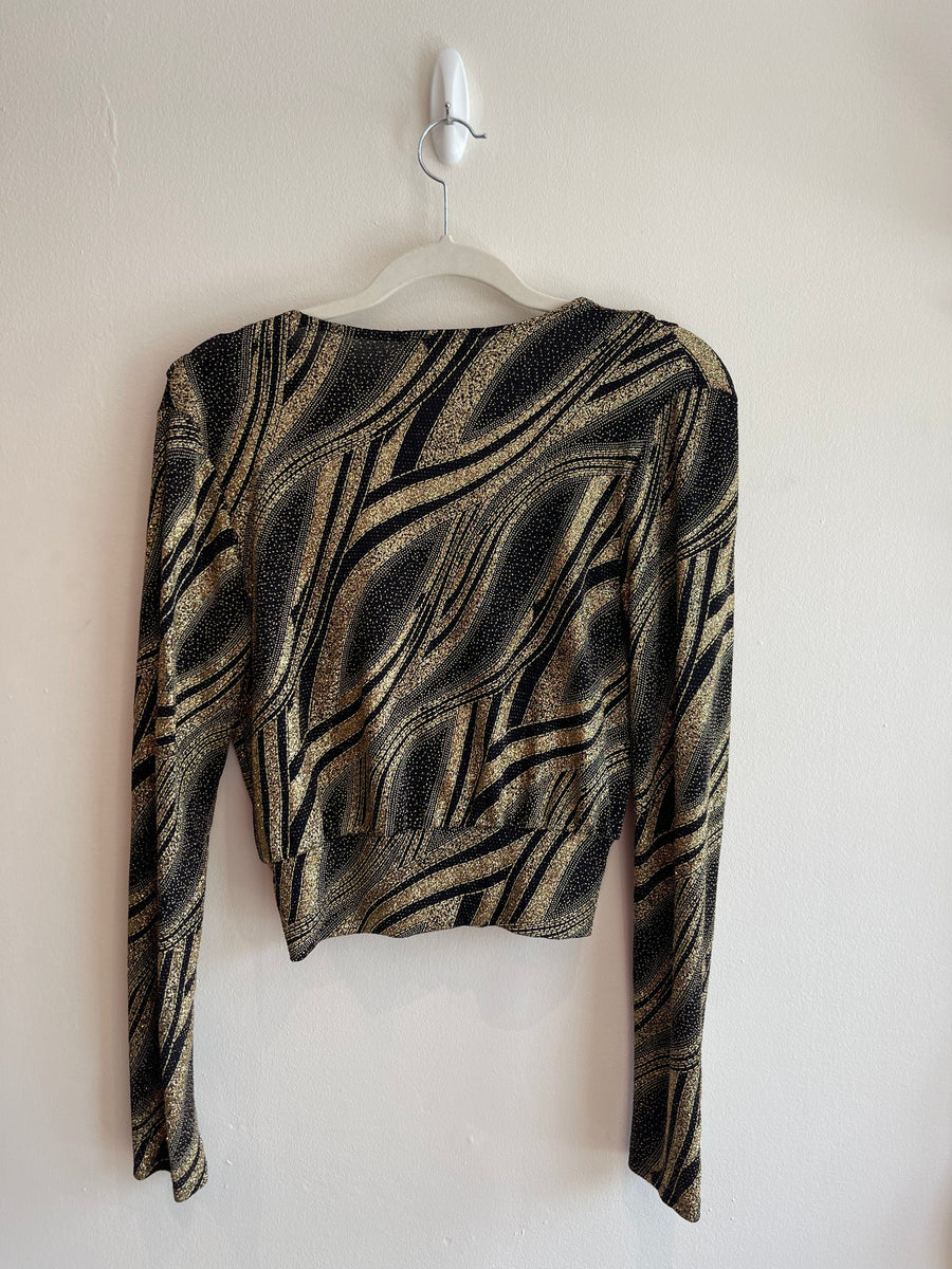 BLACK & GOLD CROP TOP