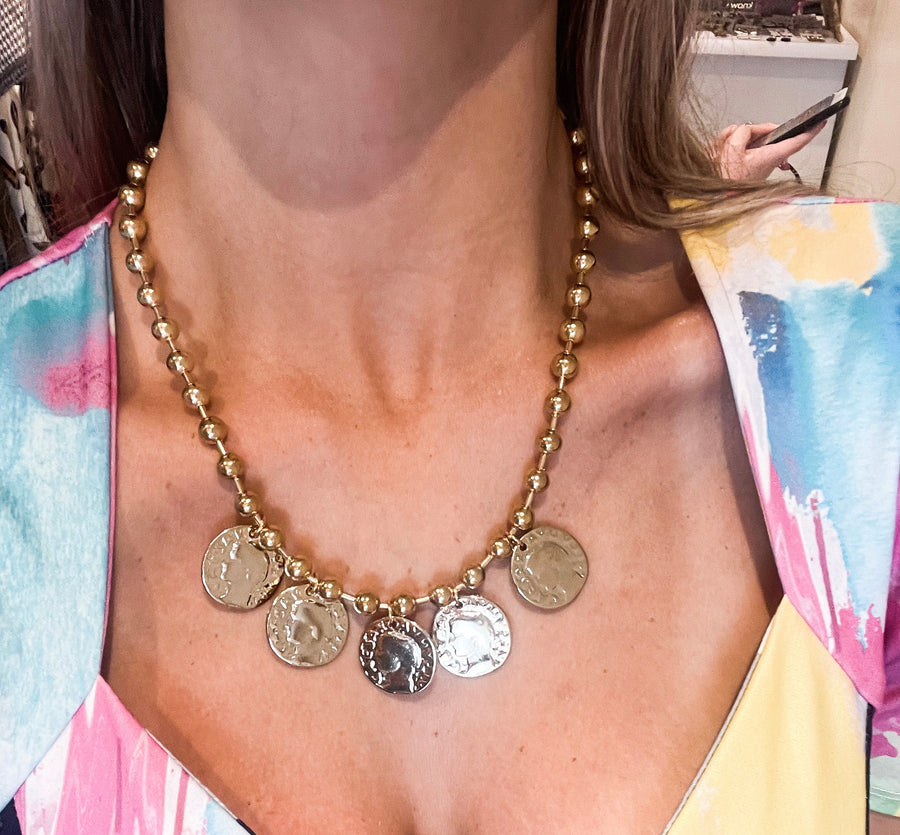 DANGLING COINS NECKLACE