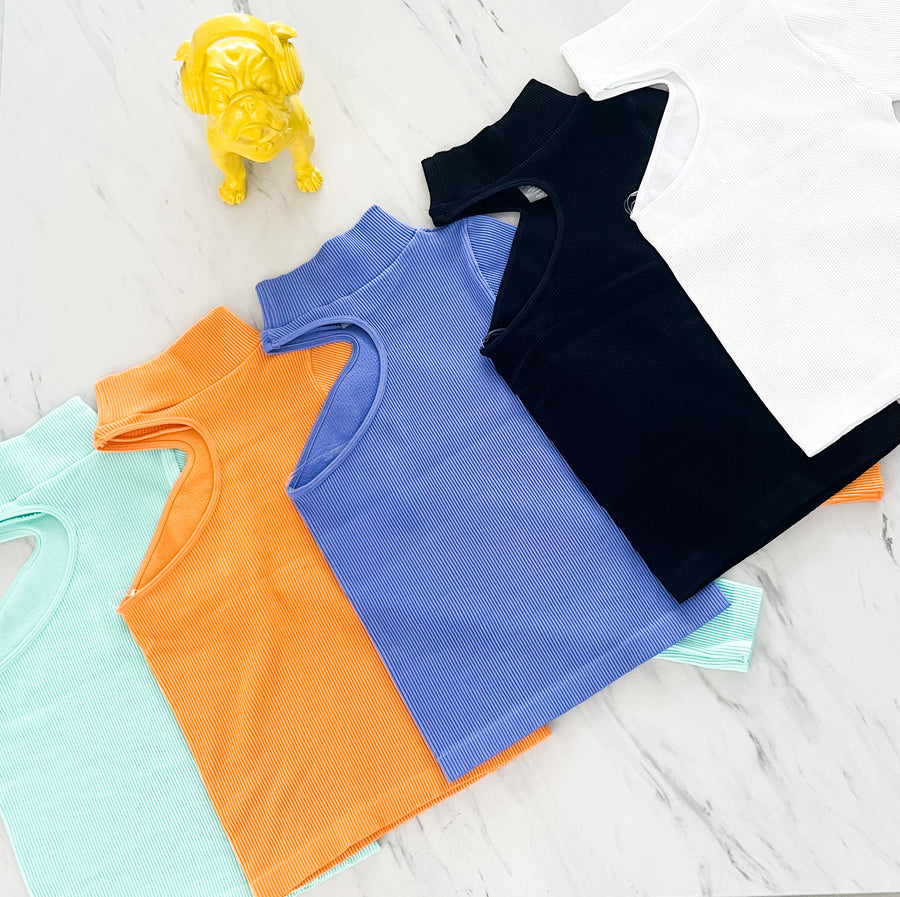 ONE SIZE ASYMMETRICAL CUT OUT BASIC TOP