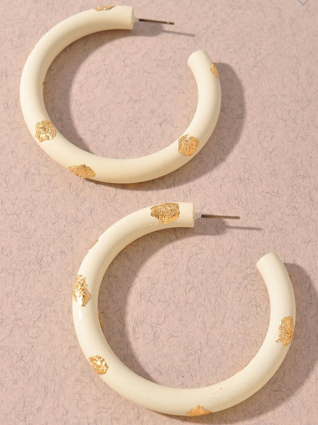 GOLD FOIL OPEN HOOPS EARRINGS