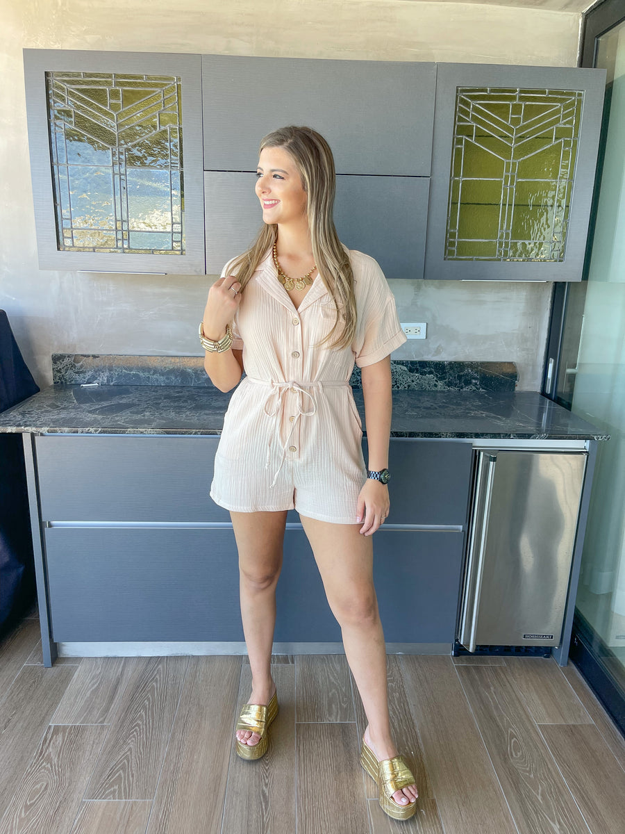 GAUZE SOLID COLOR ROMPER