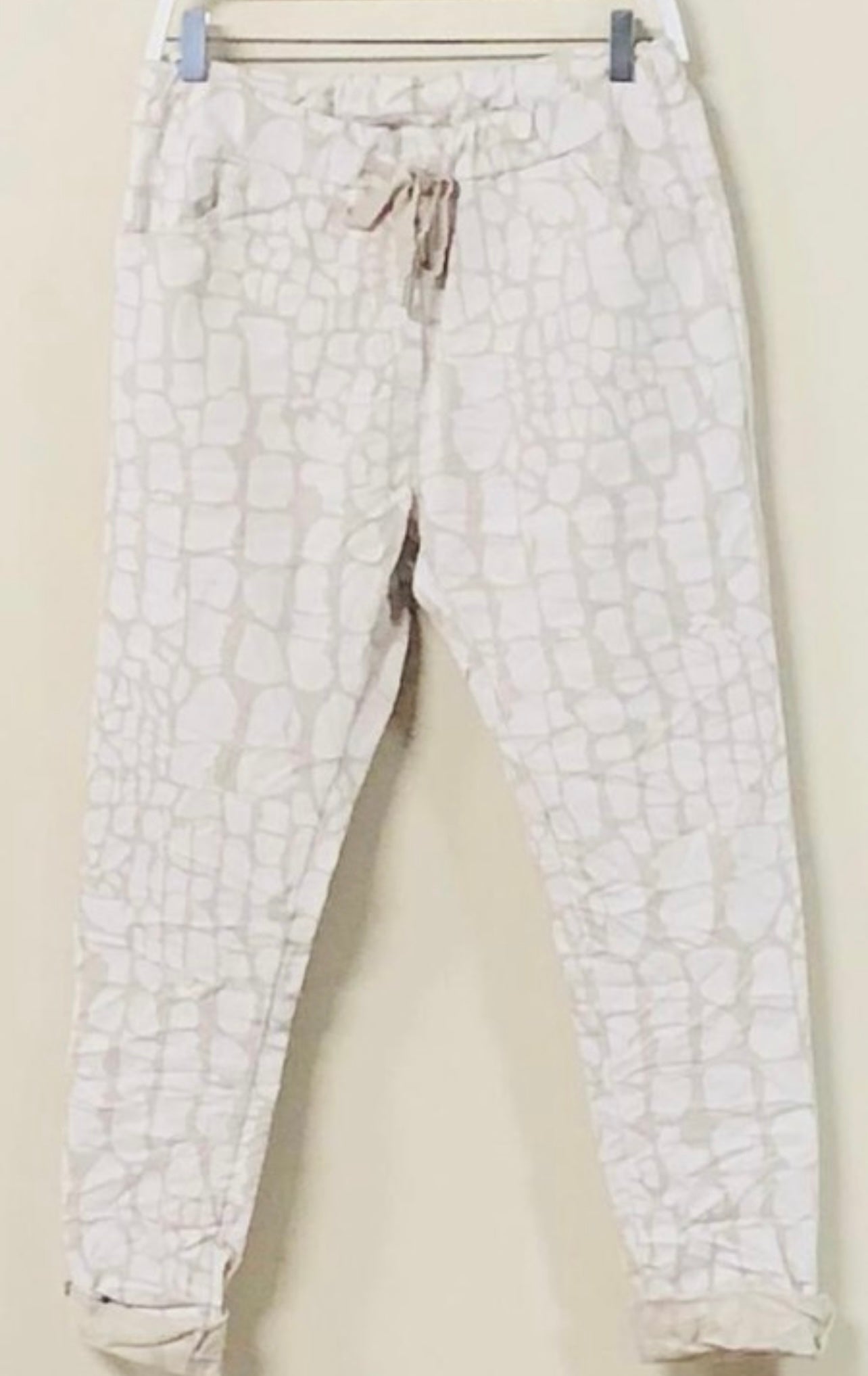 BEIGE CRINKLE JOGGER