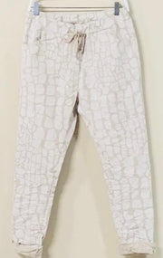 BEIGE CRINKLE JOGGER