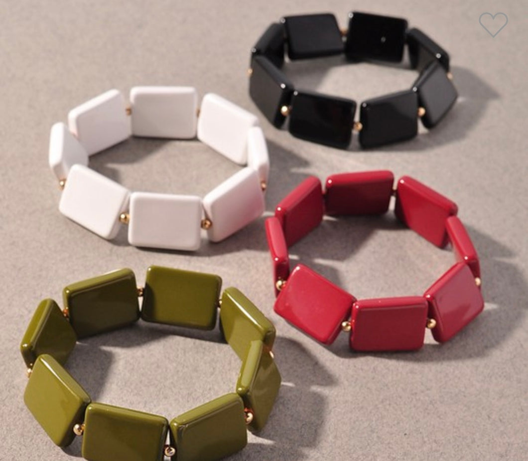 SET RECTANGLE ELASTIC BRACELET