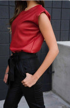 Load image into Gallery viewer, LEATHER SHOULDER PADDED TOP
