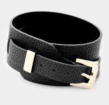 Load image into Gallery viewer, FAUX LEATHER BELT BUCKLE BRACELET
