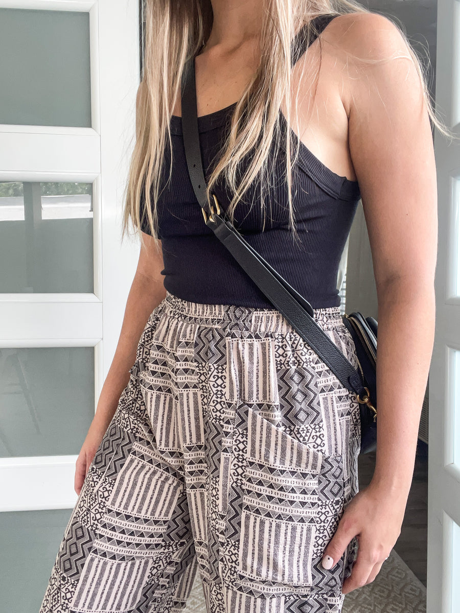AZTEC PATTERN TIE PANTS