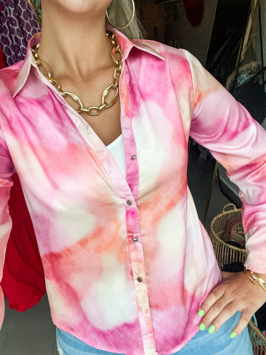 TIE DYE BUTTON DOWN SHIRT