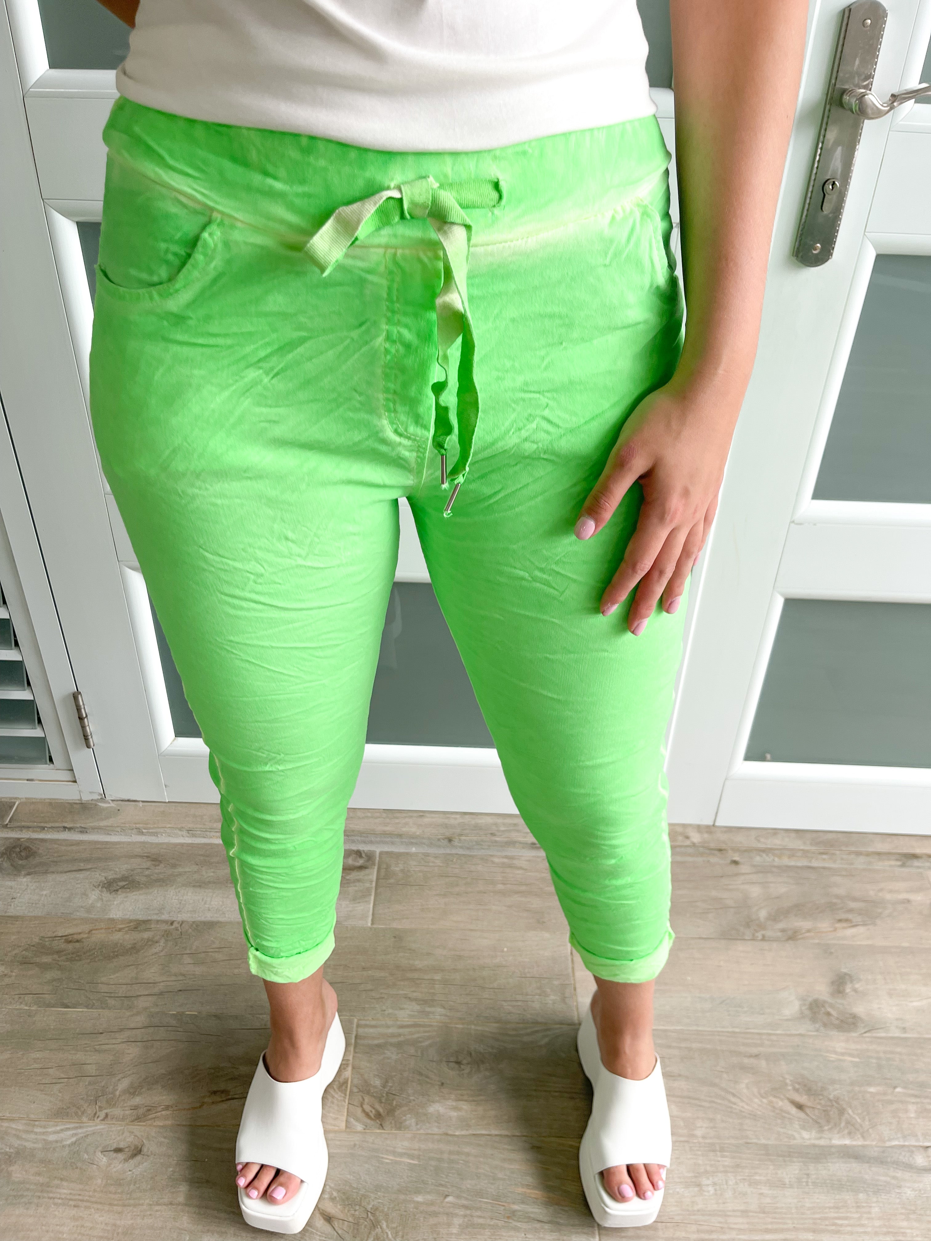 NEON CRINKLE JOGGERS