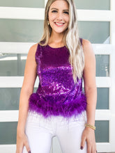 Cargar imagen en el visor de la galería, SEQUIN FEATHER TOP
