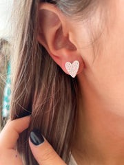 HEART MATTE EAR STUDS