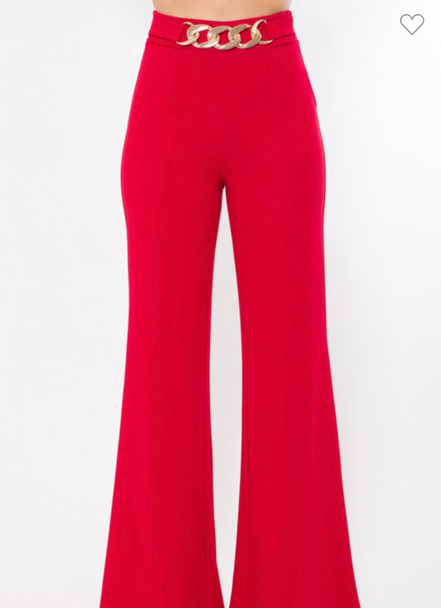 CHAIN FLARE SPANDEX PANT