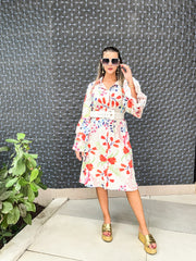 WHITE FLORAL PRINT DRESS