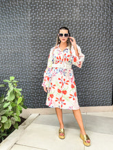 Load image into Gallery viewer, WHITE FLORAL PRINT DRESS

