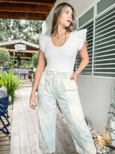 Load image into Gallery viewer, SPLASH BLUE DENIM WIDE PANTS
