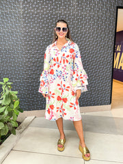 WHITE FLORAL PRINT DRESS
