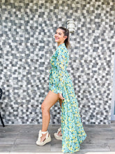 Load image into Gallery viewer, GREEN PRINT ROMPER/ MAXI DRESS
