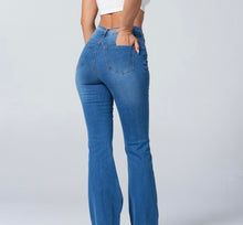 Load image into Gallery viewer, MEDIUM BLUE FLARE JEANS
