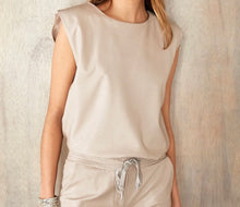 Load image into Gallery viewer, LEATHER SHOULDER PADDED TOP
