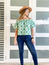 Load image into Gallery viewer, EMBROIDERED OFF SHOULDER TOP
