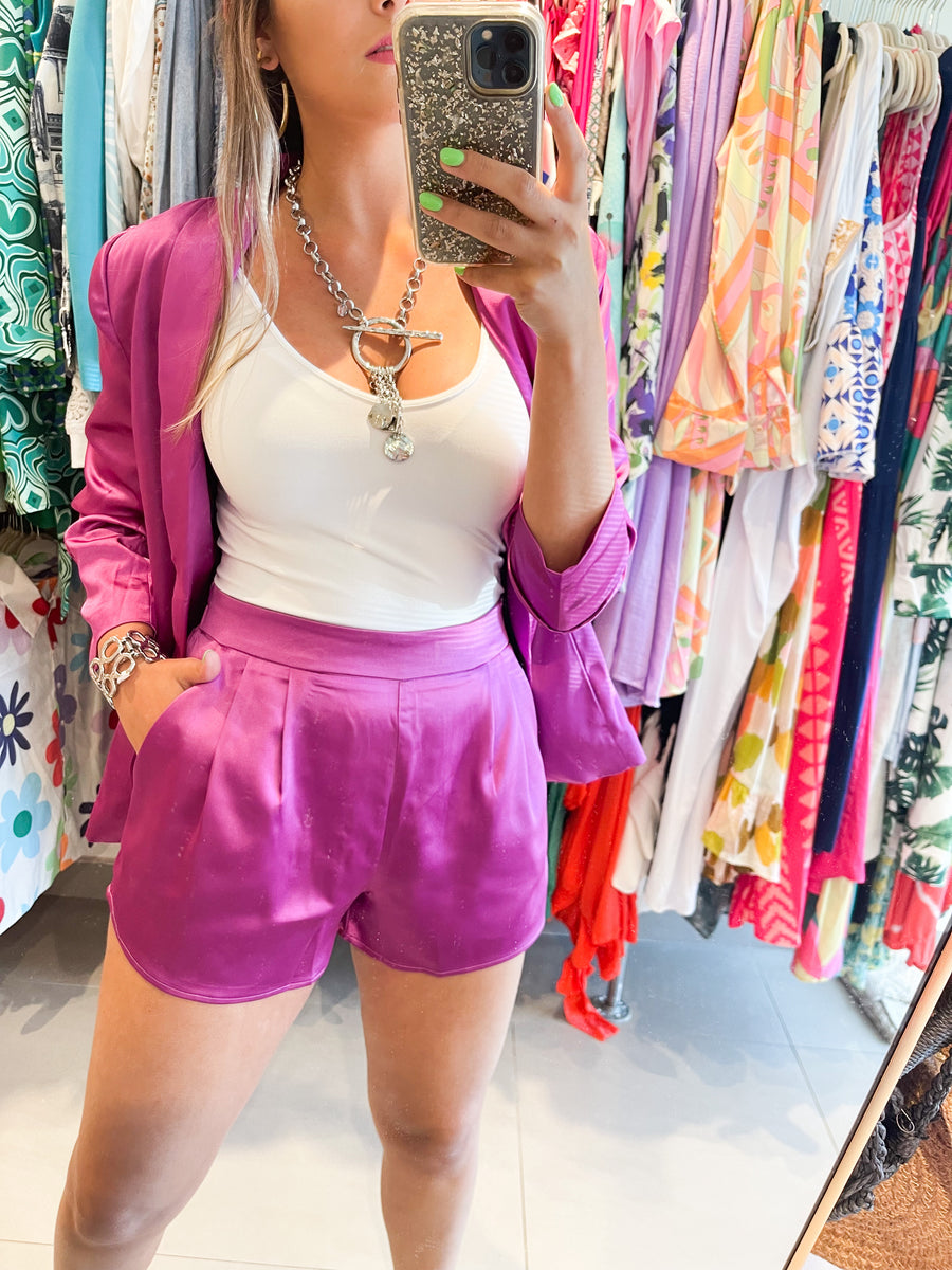 SATIN ELASTIC SHORTS
