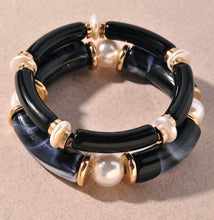 Cargar imagen en el visor de la galería, PEARL ELASTIC BRACELET SET

