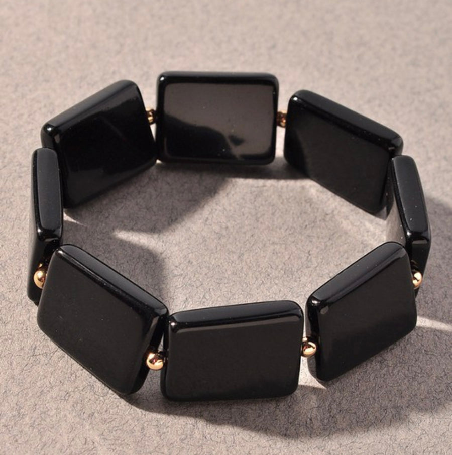 SET RECTANGLE ELASTIC BRACELET