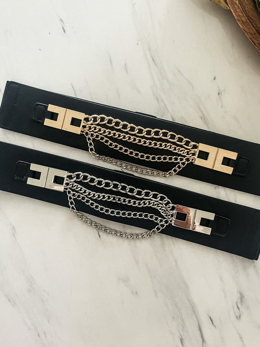 BLACK CHAINS BELT