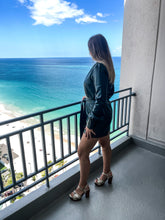 Load image into Gallery viewer, HUNTER GREEN LEATHER ROMPER
