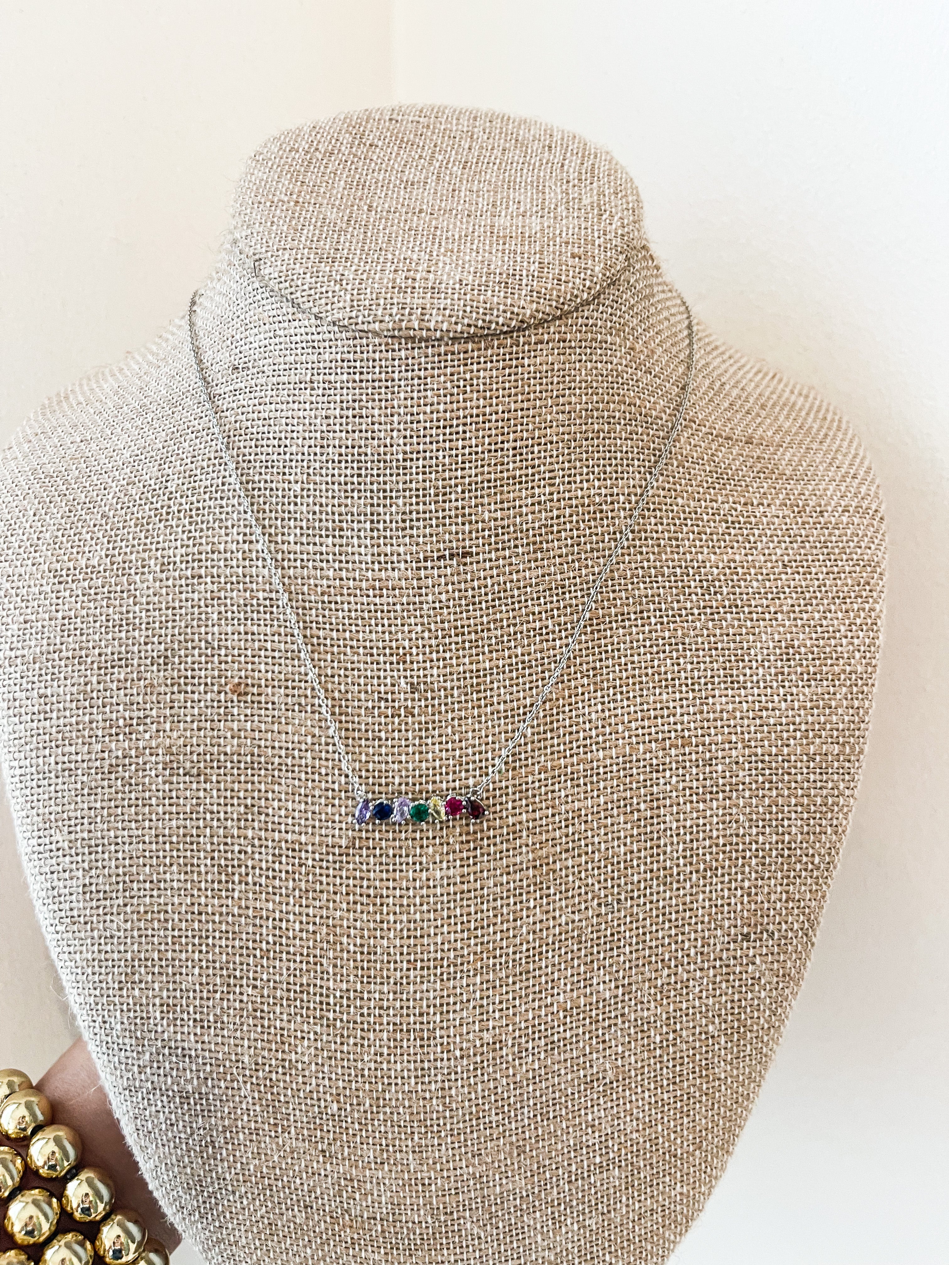 SILVER RAINBOW MESSAGE NECKLACE