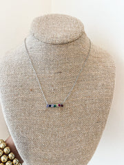 SILVER RAINBOW MESSAGE NECKLACE