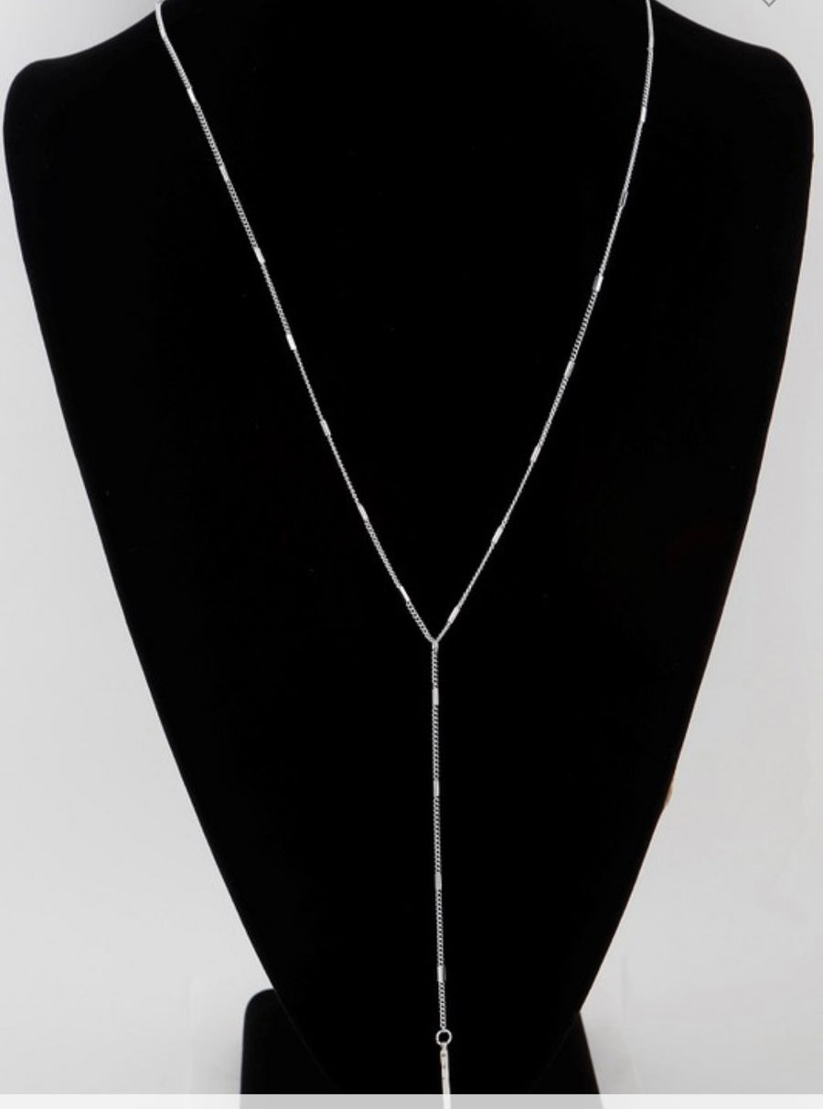 LONG BAR CHAIN DROP NECKLACE