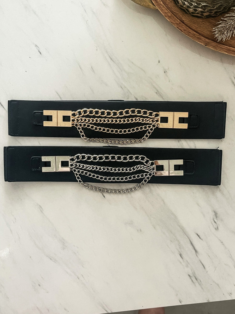 BLACK CHAINS BELT