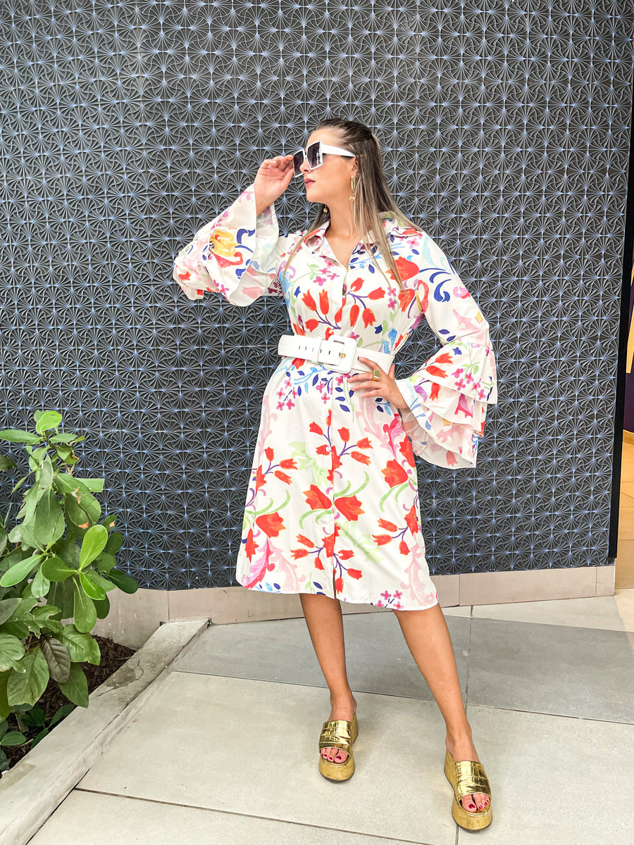 WHITE FLORAL PRINT DRESS