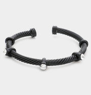 RHINESTONES TWISTED CUFF BRACELET