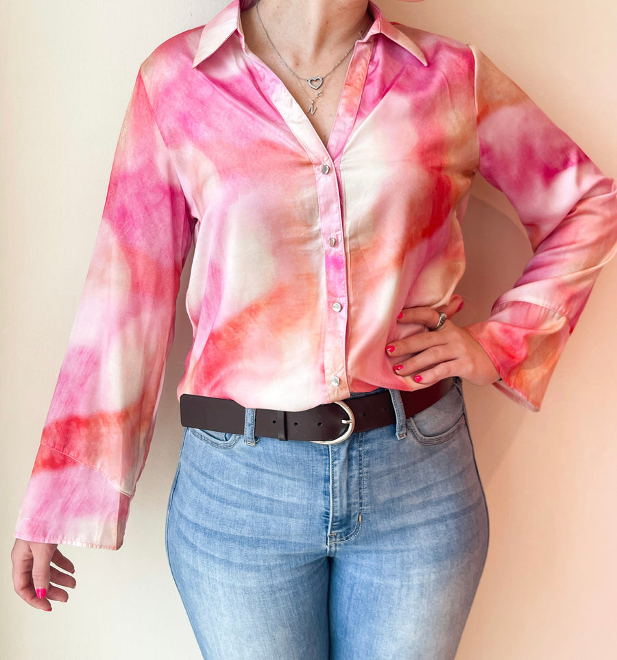 TIE DYE BUTTON DOWN SHIRT