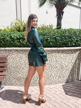 Load image into Gallery viewer, HUNTER GREEN LEATHER ROMPER

