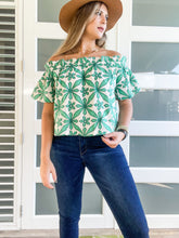 Load image into Gallery viewer, EMBROIDERED OFF SHOULDER TOP
