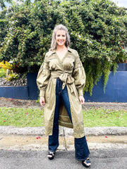 OLIVE TIE FRONT BLOUSE