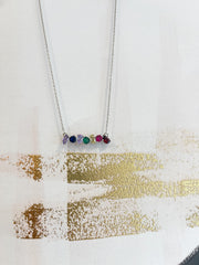 SILVER RAINBOW MESSAGE NECKLACE